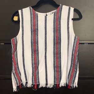 Mango Embroidered Boho Tank Top, Size 6